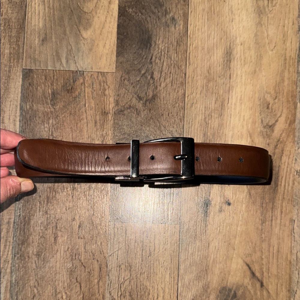 Boys Black/Brown Reversible Leather Belt Small